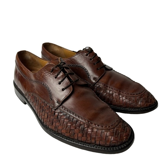 Mezlan Mens Brown woven Leather Oxford Shoes Size  9 M.